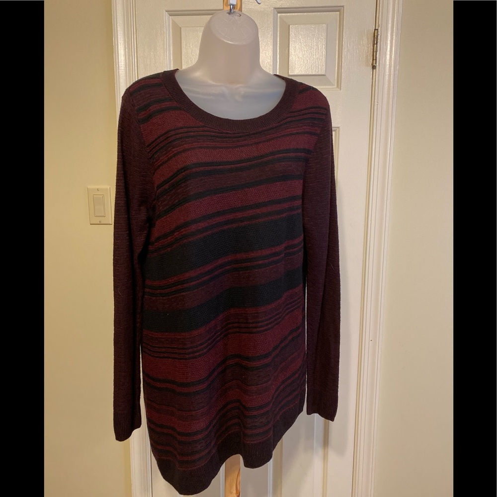 Apt.9 - Woman’s high & low striped sweater, Size: L